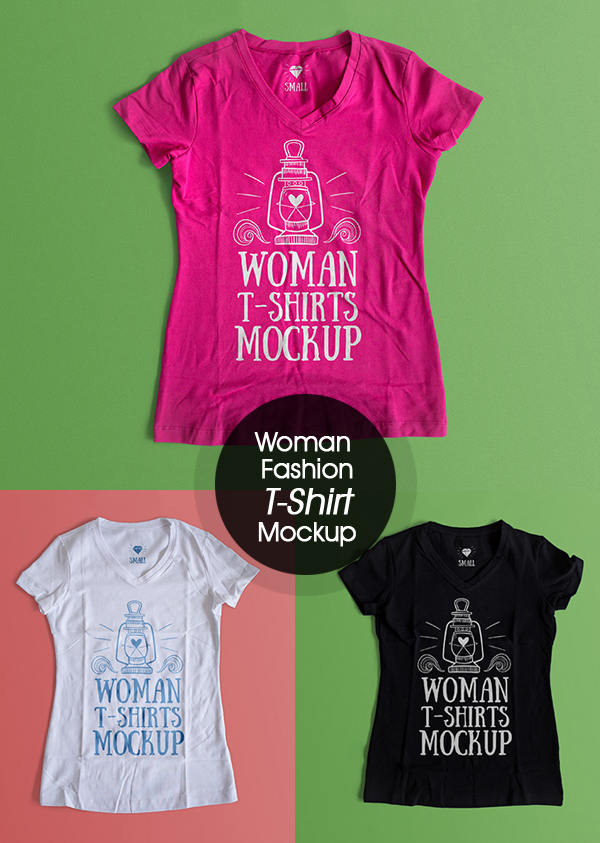 Free Woman T-Shirt Mockups PSD