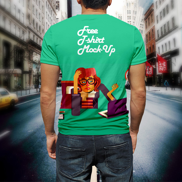 Free Man T-shirt Design Mock-Up