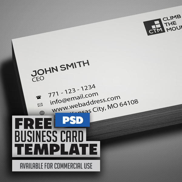 Free minimal business card psd template