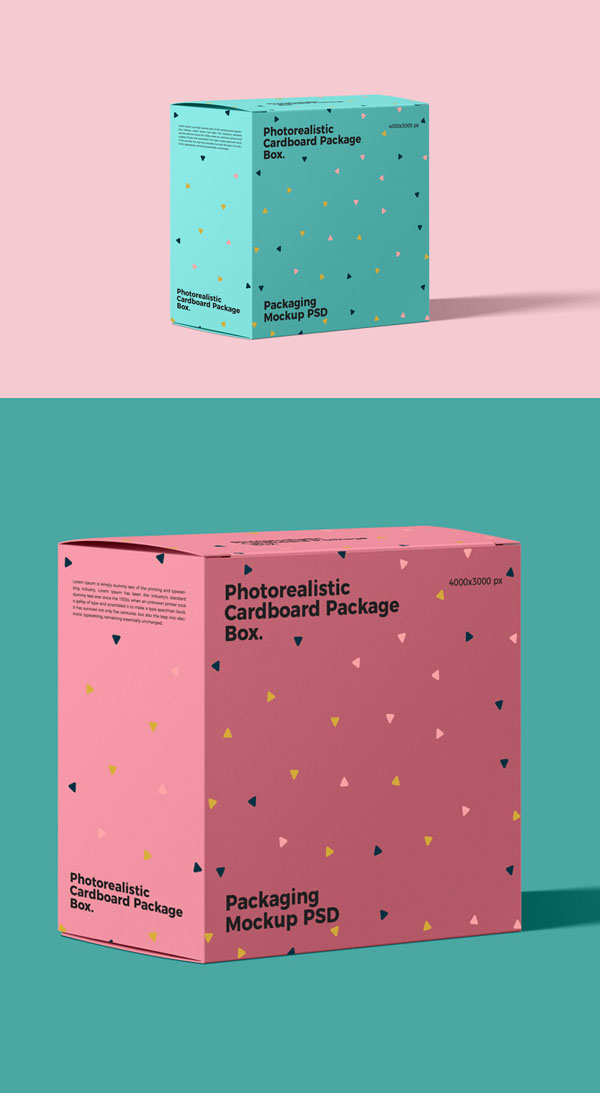 Free Cardboard Package Box Mockup PSD