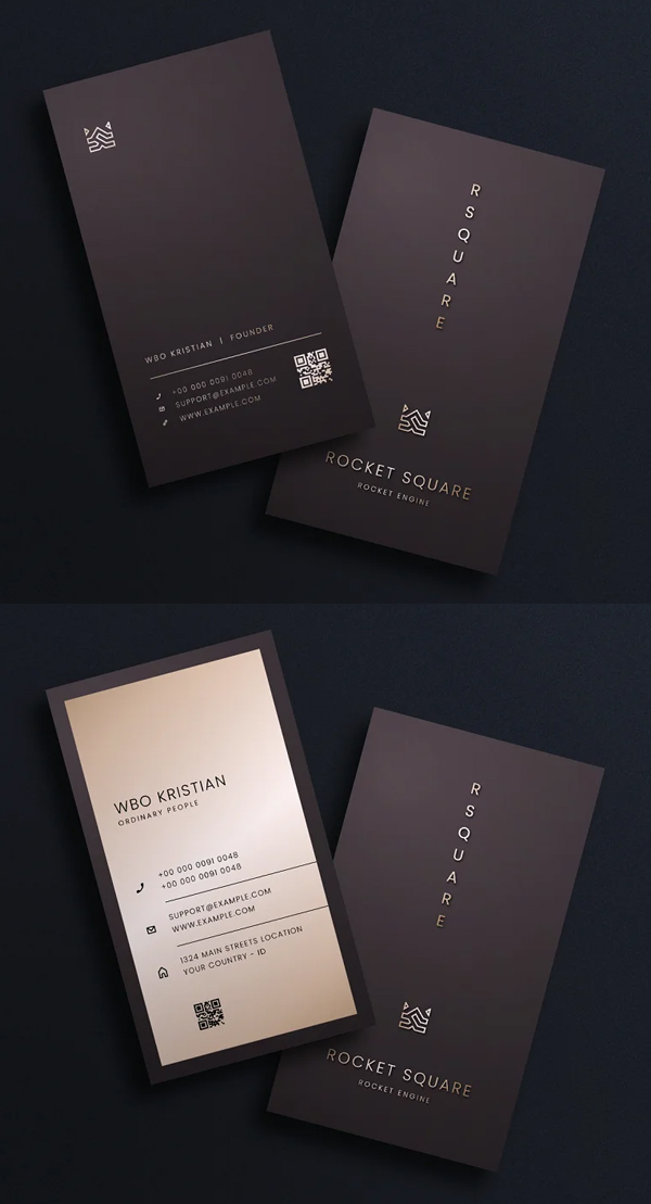 Vertical Luxury Business Card Design